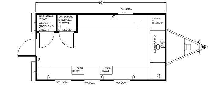 16 FT CASHIER TRAILER FLOOR PLANS CASHIER TRAILER FLOOR PLANS