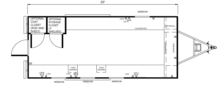 20 FT CASHIER TRAILER FLOOR PLANS CASHIER TRAILER FLOOR PLANS
